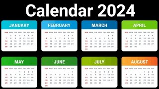 Calendar 2024 with Holidays  Kalendar 2024  Hindu festival with holidays 2024  Calendar 2024 [upl. by Jessie]