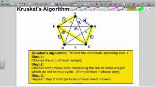 Kruskals Algorithm Decision Maths 1 [upl. by Auj849]