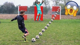 CALL OUT FREE KICK CHALLENGE VS TALLEST GOALKEEPER IN THE WORLD [upl. by Libove561]