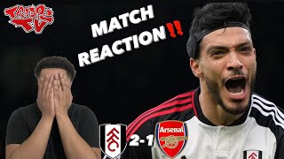 Fulham 21 Arsenal  Troopz Match Reaction  Arteta Is Our Brendan Rodgers [upl. by Shapiro]