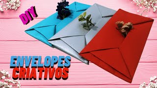 Como dobrar envelopes criativos para cartas  Creative envelopes  shorts [upl. by Lalo]