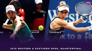 Simona Halep vs Lesia Tsurenko  Western amp Southern Open Quarterfinals  WTA Highlights [upl. by Isawk344]