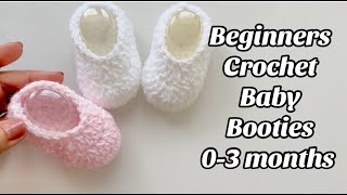 CROCHET EASIEST BABY SHOES EVER 03 MONTHS [upl. by Utta]