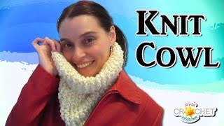 Easy Knit Cowl for Beginners Pattern amp Tutorial [upl. by Prentiss479]