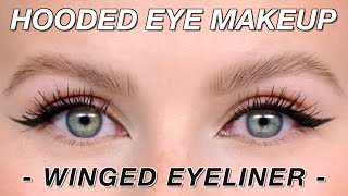 Hooded Eye Makeup Technique  Winged Eyeliner [upl. by Rolyat372]