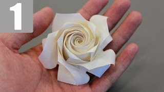 Part13  How to fold Naomiki Sato Origami Rose Pentagon Rose 佐藤直幹 摺紙玫瑰教學 [upl. by Seiber]