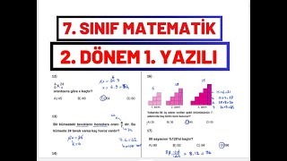 7 Sınıf Matematik 2 Dönem 1 Yazılı Soruları [upl. by Dnalyram]