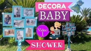 IDEAS PARA DECORAR BABY SHOWER  MARCO DE FOTOS PASO A PASO [upl. by Yllen64]