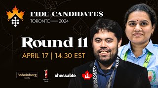 Round 11 FIDE Candidates amp Womens Candidates [upl. by Anamor531]