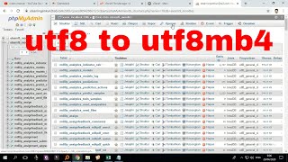 mengubah database utf8 to utf8mb4 moodle cpanel mysql [upl. by Sammer470]