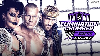 WWE Elimination Chamber Press Event Feb 22 2024 [upl. by Zelde]