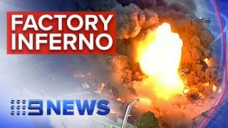 Melbourne fire Toxic warning at Campbellfield blaze  Nine News Australia [upl. by Ru363]