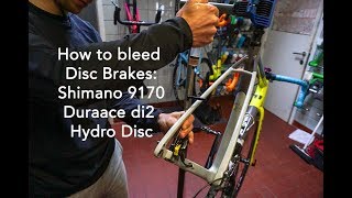 How to Bleed Shimano Duraace Disc Brakes 9170 [upl. by Aneen]