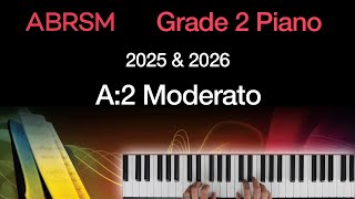 Moderato  ABRSM Grade 2 Piano 2025 amp 2026 A2  Synthesia Piano tutorial  Slow Version [upl. by Fontes]