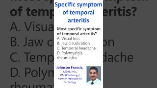 Specific symptom of temporal arteritis [upl. by Mabel]