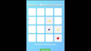 Memory game develop frontend technology HTML css JS 💻 [upl. by Oeram42]