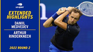 Daniil Medvedev vs Arthur Rinderknech Extended Highlights  2022 US Open Round 2 [upl. by Kellina994]