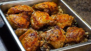 The Best Oven Baked Chicken and Rice EVER  Baked Chicken Recipe [upl. by Eiramit172]