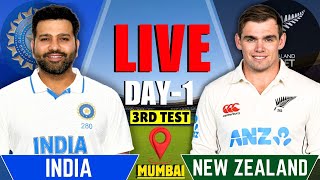 India vs New Zealand 3rd Test Day 1  IND vs NZ Live Match  Live Cricket Match Today  Session 1 [upl. by Deragon]