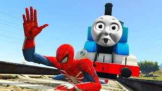 Thomas amp Friends Accidents Will Happen With SpiderMan [upl. by Anoniw671]