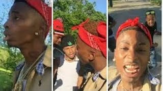 22 Savage Goes Into A Crip Hood Wearing A Red Bandana quotMAN WHO ARE YOUquot [upl. by Jerad]