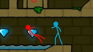 Watergirl and Fireboy Stickman Animation  Forest Ice Light Temple 8 [upl. by Hyland]