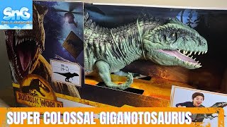 Jurassic World Dominion GIGANOTOSAURUS Super Collosal  Unboxing Mattel Toys [upl. by Eneli]