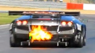 Lamborghini Murciélago 670 RSV  HUGE flames accelerations downshifts amp flybys [upl. by Tavie]