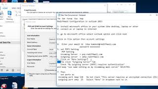 Rediffmail Configuration Microsoft outlook [upl. by Dix]