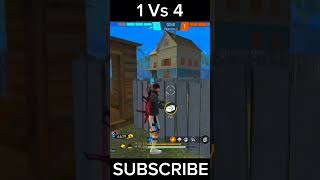 FREE FIRE KA ONE Vs FOUR KA SHORTVIDEO👿🌎 [upl. by Anirtak]