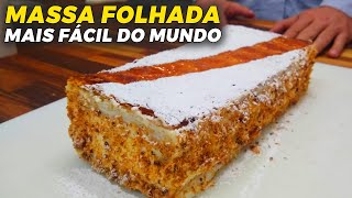 RECEITA DOCE MIL FOLHAS COM MASSA FOLHADA PRONTA [upl. by Alaunnoif]