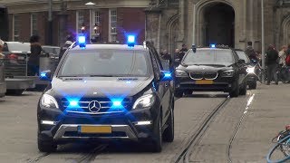 Transport Geert Wilders DKDB 2X met spoed bij de Dam in Amsterdam 904 [upl. by Kary904]