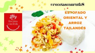 Estofado oriental acompañado de arroz tailandés Recetas con Ruth [upl. by Llewxam694]