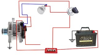 denso 4 pin alternator wiring diagram  how to wiring car alternator [upl. by Enyalb]