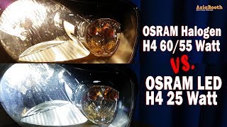 Osram LED HL vs Halogen Bulb  H4 HL [upl. by Eenot]