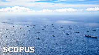 Dozens of ships maneuvering  RIMPAC 2024 [upl. by Eeram]