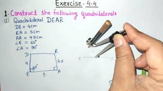 Exercise 44 class 8 maths  Ex 44 Q1 class 8  CH4 Practical geometry ex 44 NCERT Maths [upl. by Nevur]