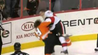 Nick Foligno vs Claude Giroux Jan 20 2011 [upl. by Damiani]