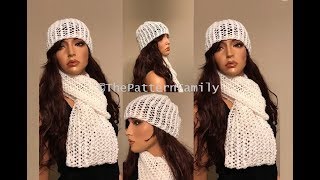 How to Knit a Lace Hat Pattern 587│by ThePatternFamily [upl. by Anirtap501]