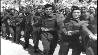 The Yugoslav Partisans dance and sing in Yugoslavia during World War II HD Stock Footage [upl. by Akaenahs414]