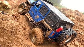 110 Scale RC  Jeep Wrangler Rubicon JK Muddy Hill Climbing 29 [upl. by Adav]