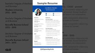 Sample Resume for Digital Marketing Professional  How to write resume resume cv [upl. by Teddie]