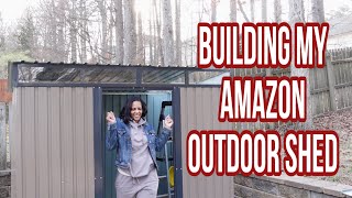 Amazon 8x6 Outdoor shed Build Not what I expected Preparing for my New Garage Craft Space [upl. by Gerrie166]