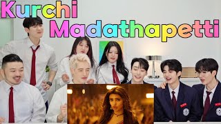 Kdrama actors react overwhelmingly after watching Telugu MV🕺🏻Kurchi MadathapettiUNNAMEofficial [upl. by Lampert]