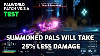 Palworld Summoned Pals will take 25 less damage  TEST  patch v034 [upl. by Hgielah]