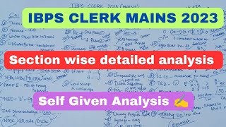 IBPS CLERK MAINS 2023 Self Given Analysis ✨ [upl. by Einner77]