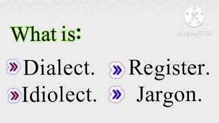 what is dialect idiolect Register jargon [upl. by Adnoval462]