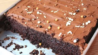 How To make Moist Chocolate tray bake  Chocolate Sheet Cake  Old School Chocolate Cake [upl. by Htomit]