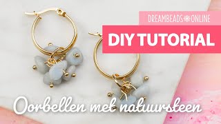 Oorbellen met natuursteen kralen  DIY oorbellen maken ★ Dreambeads Online [upl. by Nahshu867]