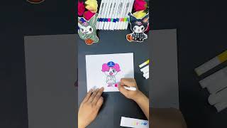 Drawing papillon  Sheriff labrador ✏️🖍️🐶 shortvideo art capcut [upl. by Cchaddie]